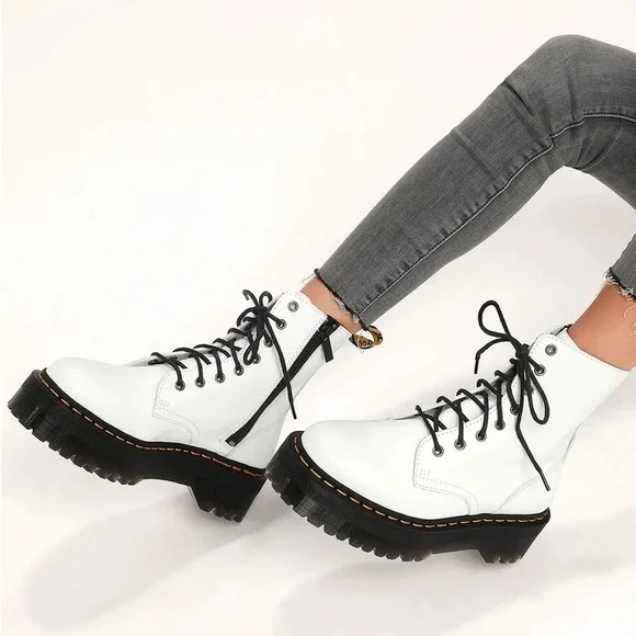 Dr Marten Jadon platform boots W 11/ M 10 NEW Jadon Boot Smooth Leather Platforms in Black | Dr. Martens main image 4